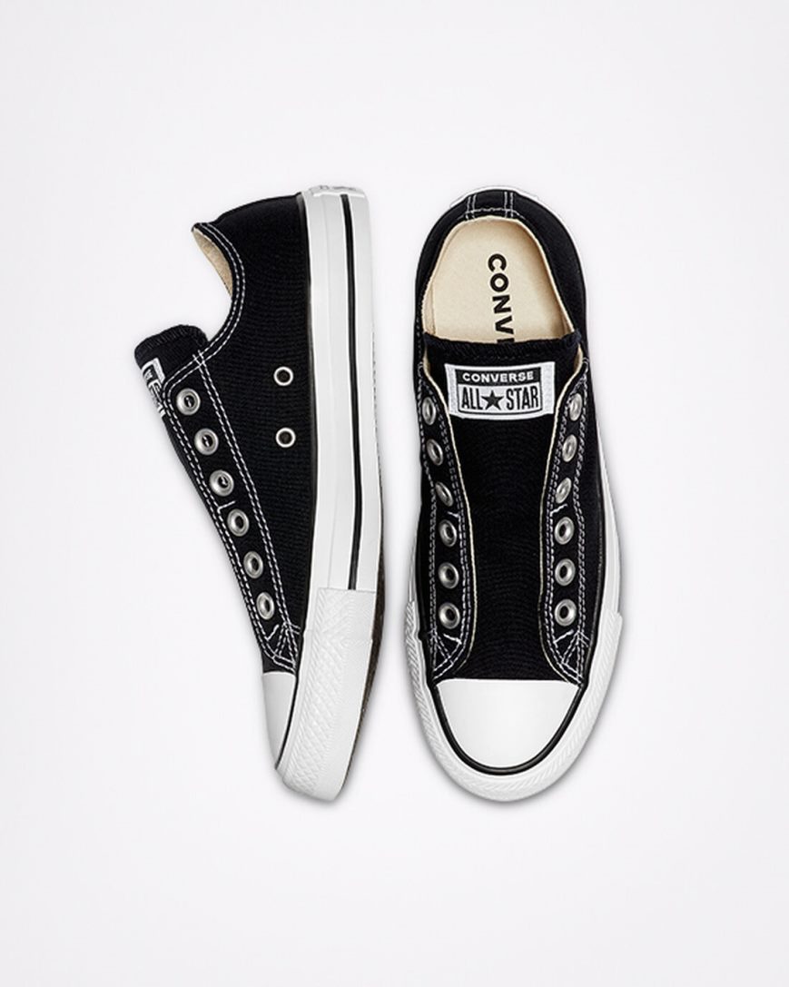 Men's Converse Chuck Taylor All Star Slip On Shoes Black / White / Black | AU 48913G